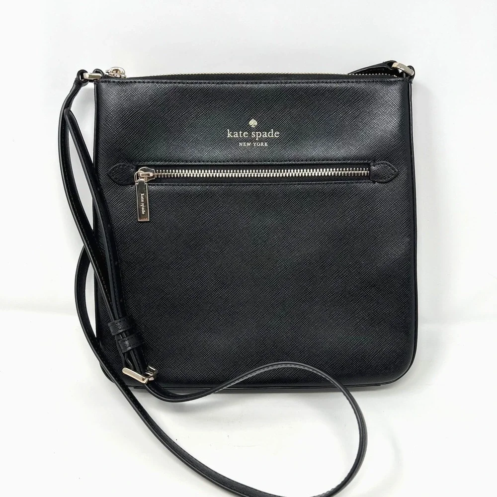 Kate‎ Spade Sadie North South Black Saffiano Leather Crossbody Bag K7379